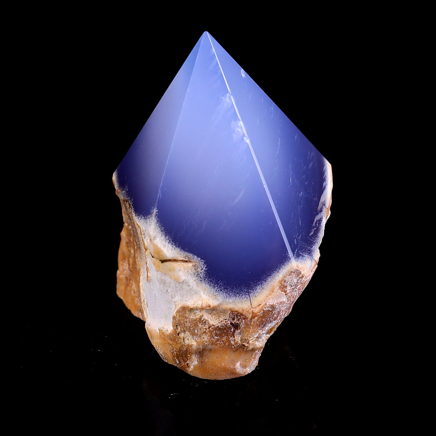 2.6" Blue Chalcedony Hand Carved Crystal Polished Point Crystallumi