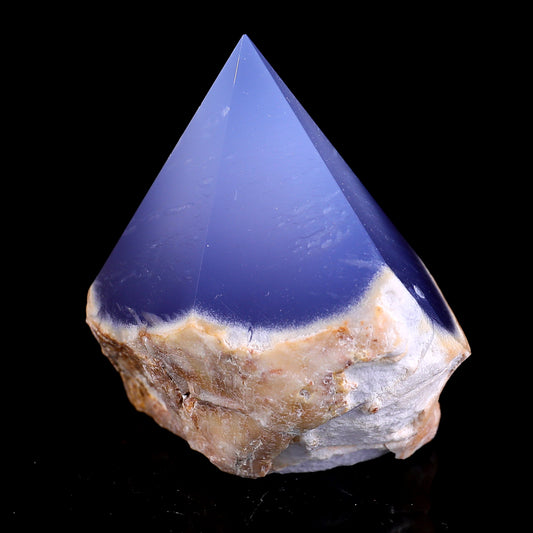 2.6" Blue Chalcedony Hand Carved Crystal Polished Point Crystallumi