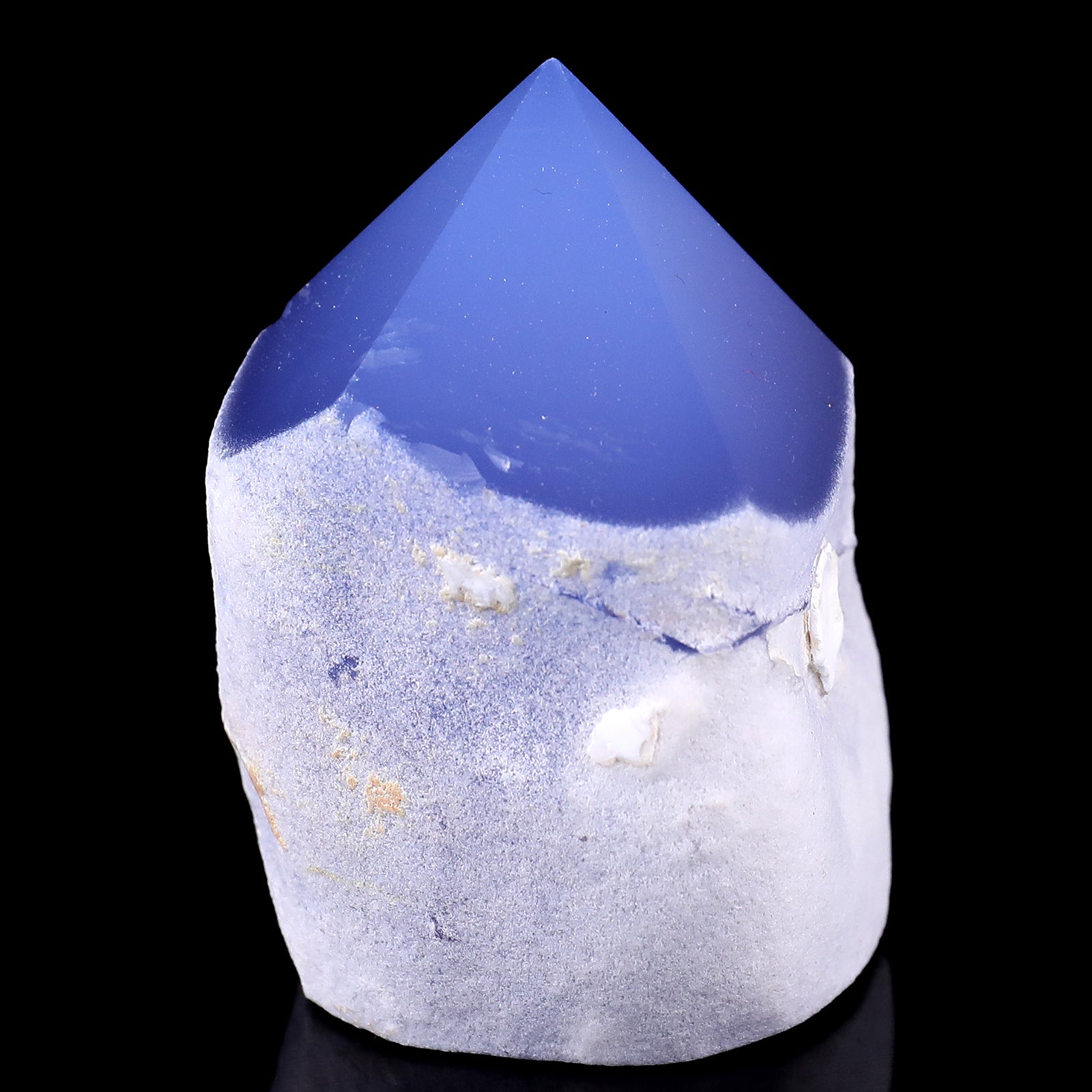 2.6" Blue Chalcedony Hand Carved Crystal Polished Point Crystallumi