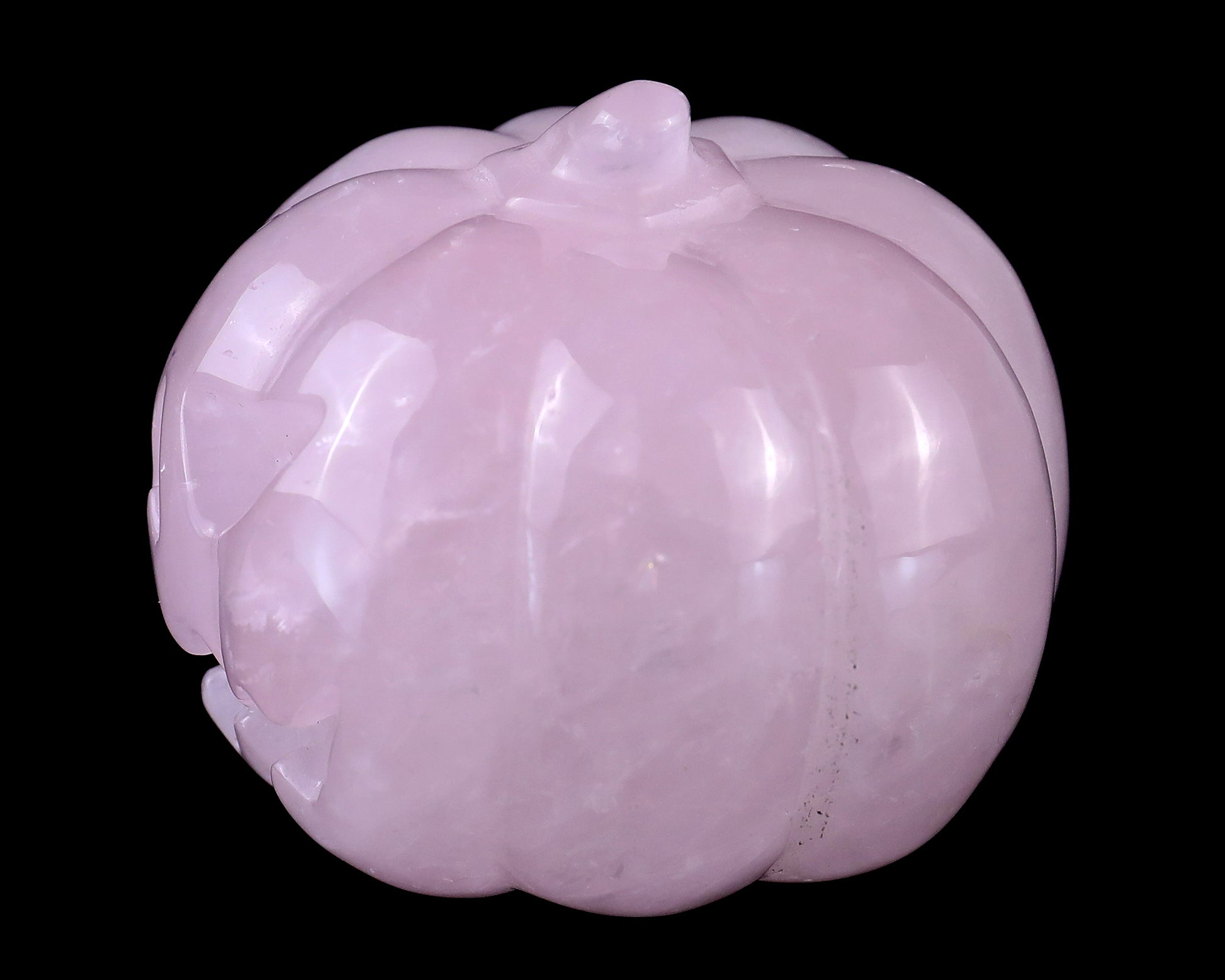 2.6” Natural Rose Quartz Hand Carved Crystal Pumpkin Sculpture, Halloween Gift Crystallumi