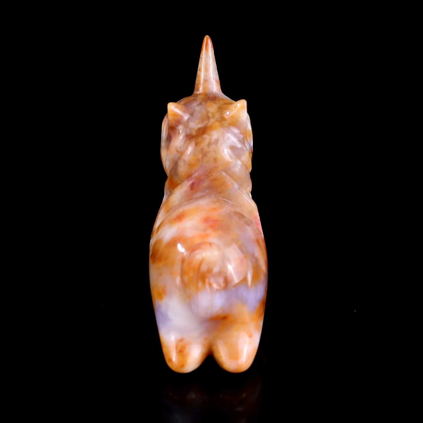 2.7" Chalcedony Hand Carved Crystal Unicorn Sculpture Crystallumi