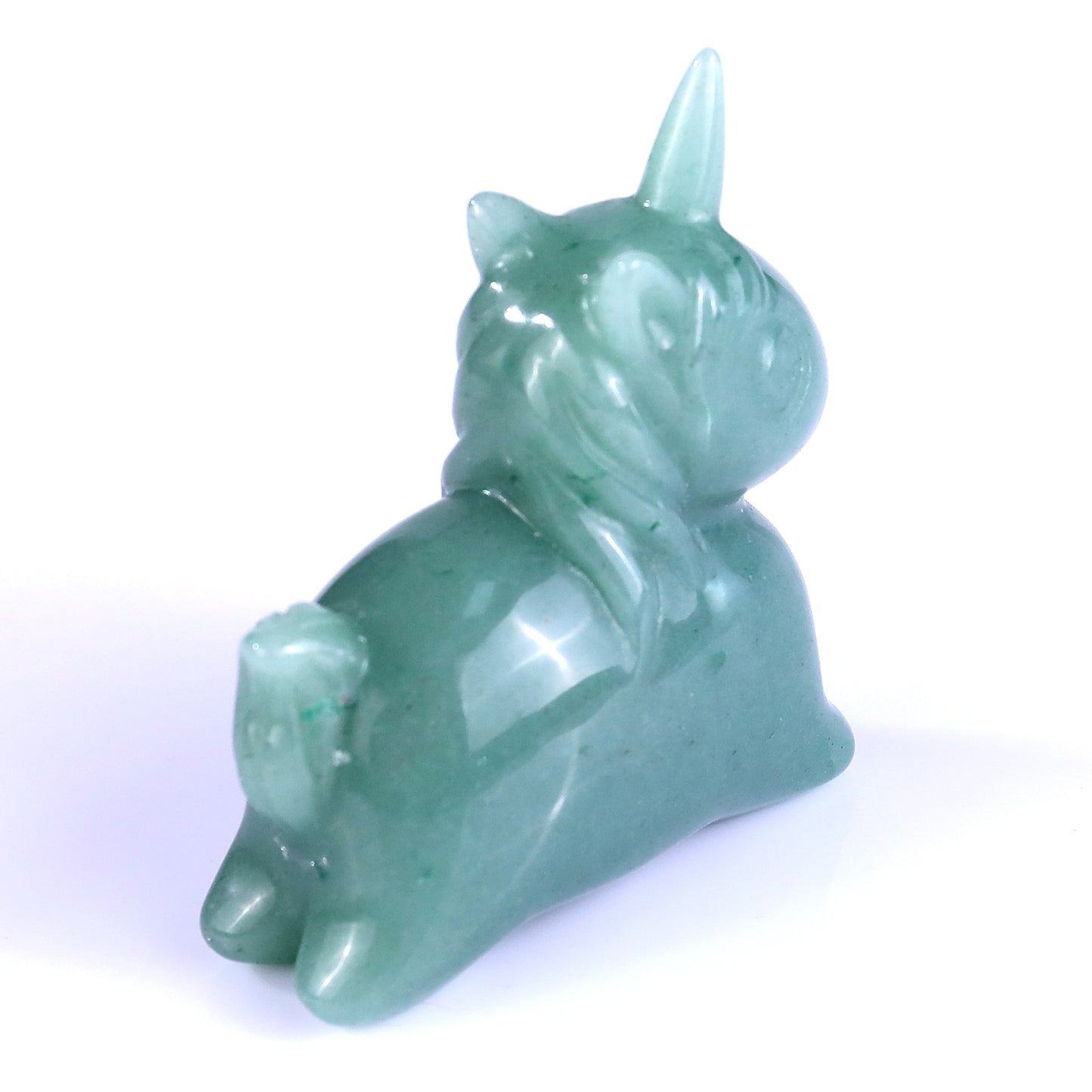 2.7" Green Aventurine Hand Carved Crystal Unicorn Sculpture Crystallumi