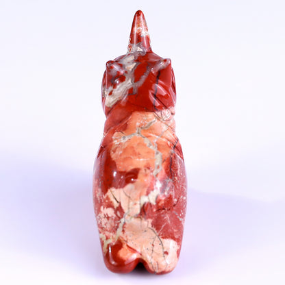 2.7" Red Jasper Hand Carved Crystal Unicorn Sculpture Crystallumi