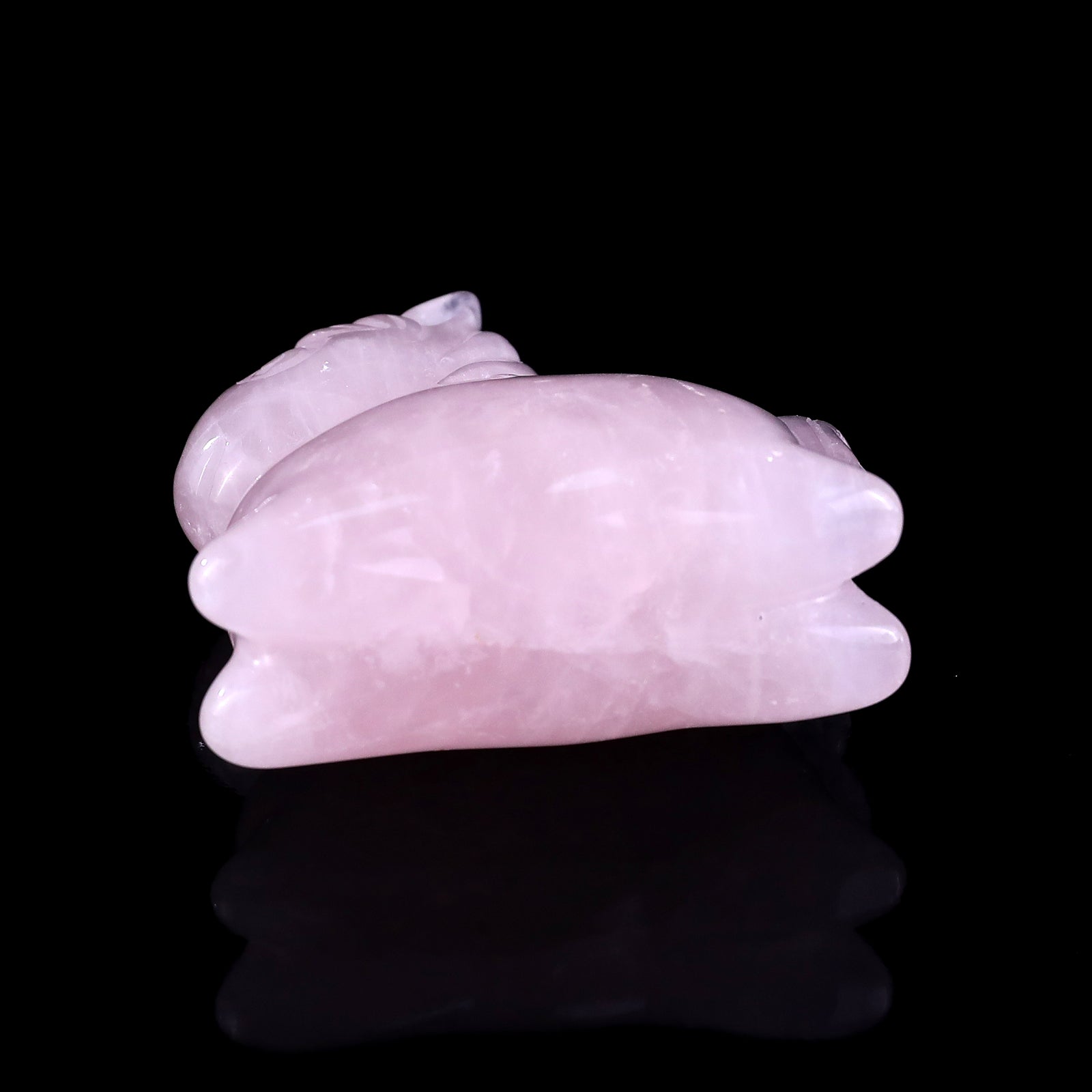 2.7" Rose Quartz Hand Carved Crystal Unicorn Sculpture Crystallumi