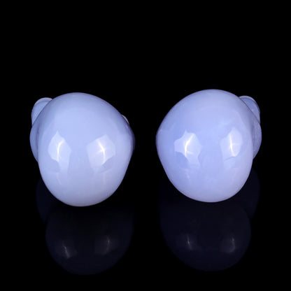 2.8" Blue Chalcedony Hand Carved Crystal Cute Foot Set Crystallumi