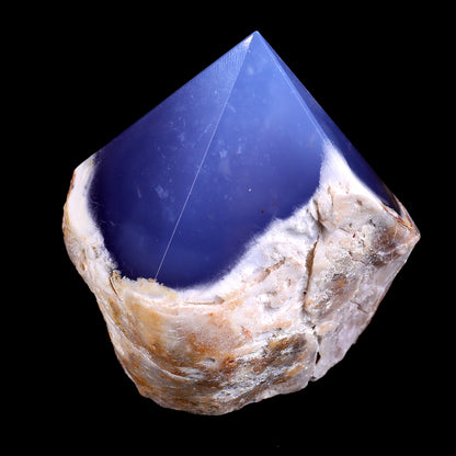 2.8" Blue Chalcedony Hand Carved Crystal Polished Point Crystallumi