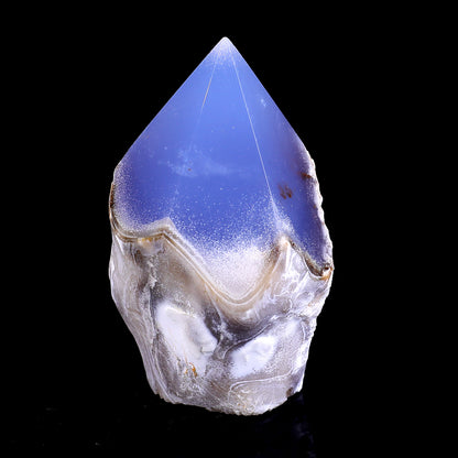 2.8" Blue Chalcedony Hand Carved Crystal Polished Point Crystallumi