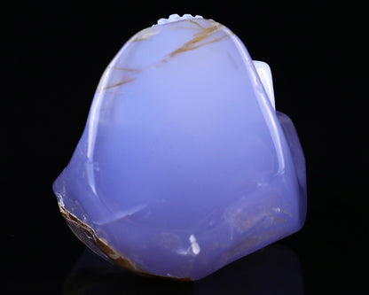 2.8" Blue Chalcedony Hand Carved Mineral Specimen Skull Sculpture Crystallumi