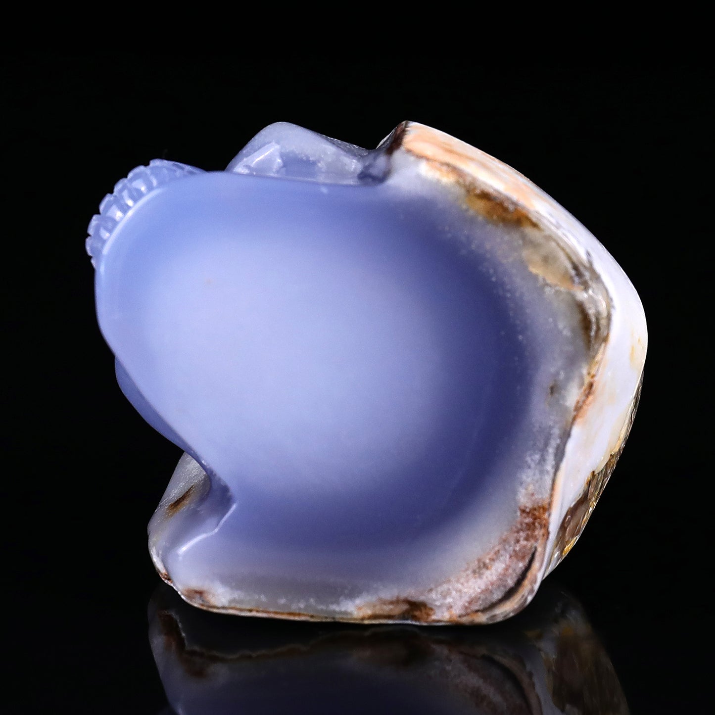 2.8" Blue Chalcedony Hand Carved Mineral Specimen Skull Sculpture Crystallumi