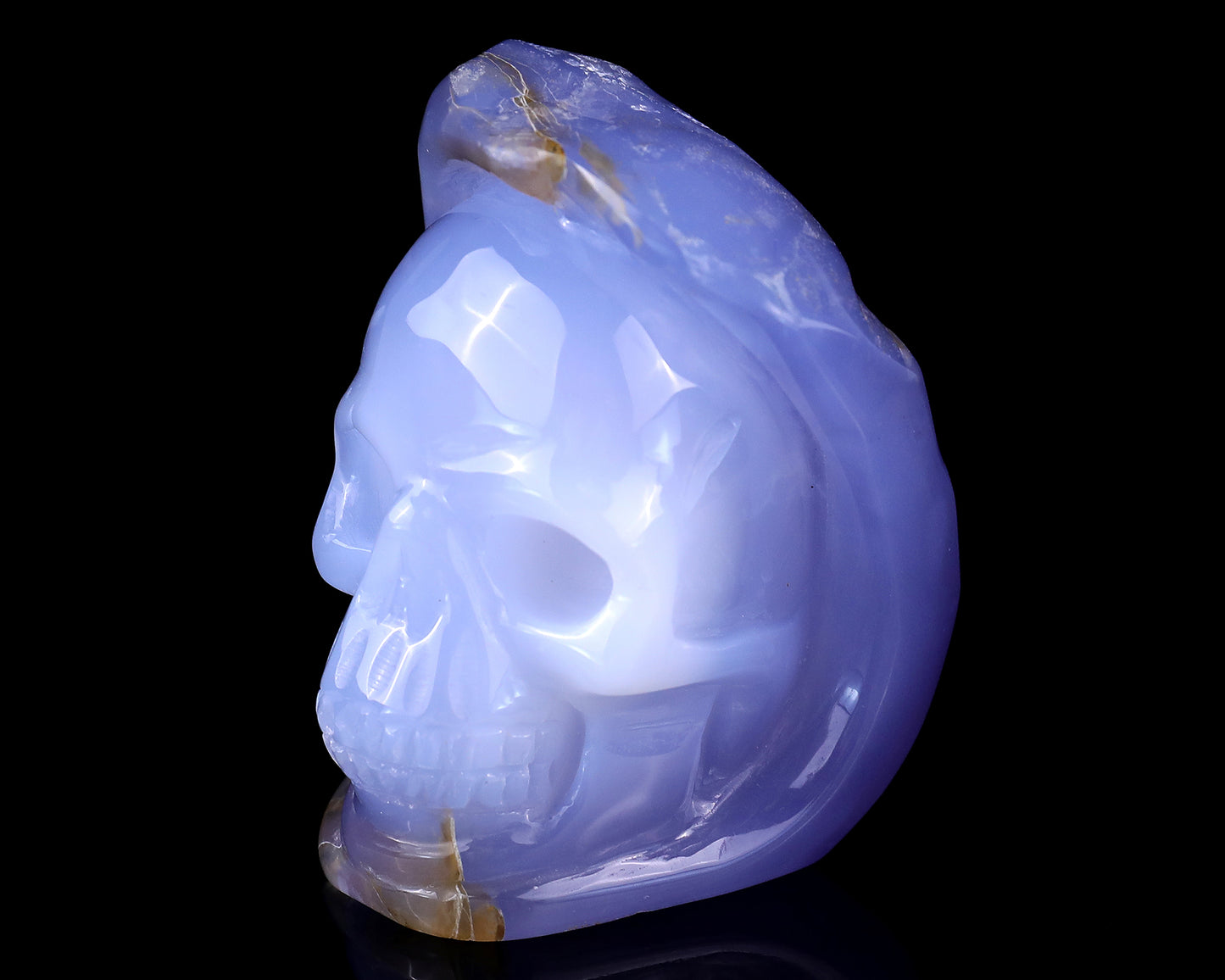 2.8" Blue Chalcedony Hand Carved Mineral Specimen Skull Sculpture Crystallumi