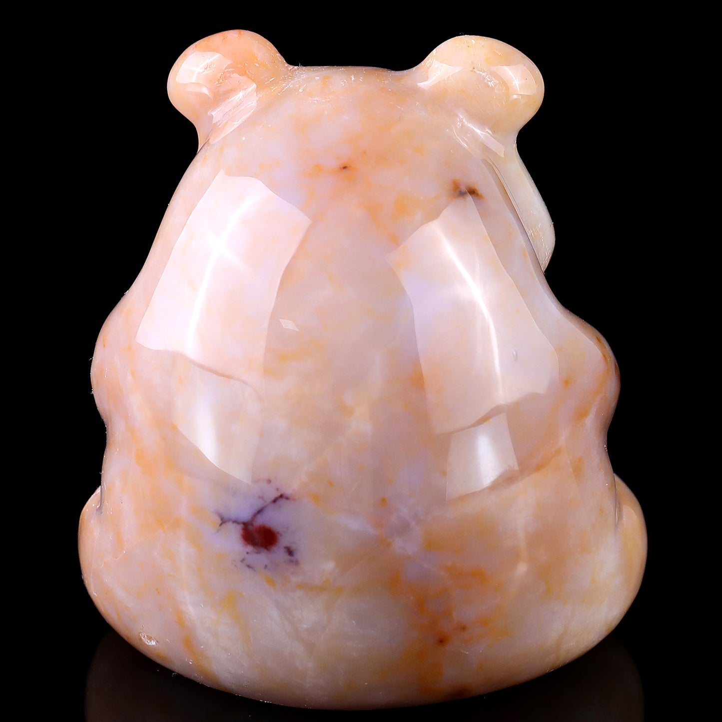 2.8" Chalcedony Hand Carved Crystal Panda Sculpture Crystallumi