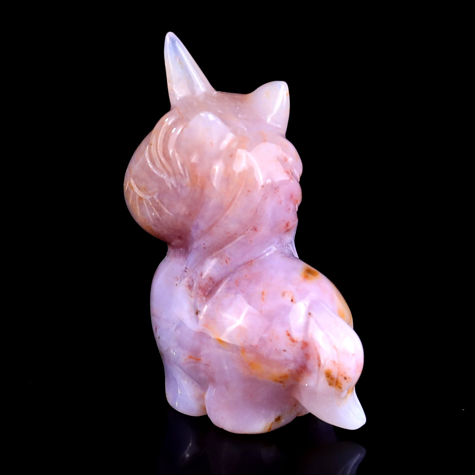 2.8" Chalcedony Hand Carved Crystal Unicorn Sculpture Crystallumi