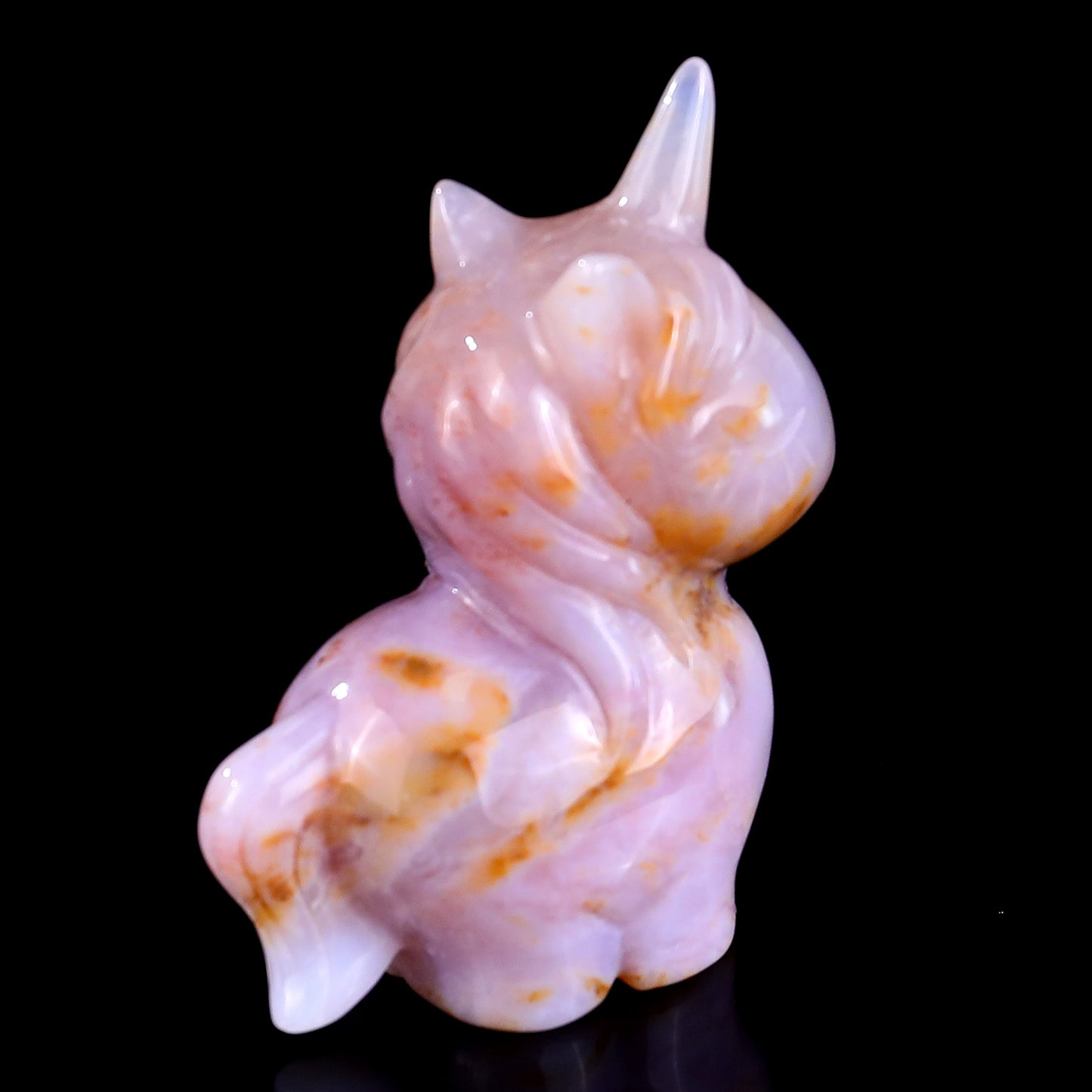 2.8" Chalcedony Hand Carved Crystal Unicorn Sculpture Crystallumi