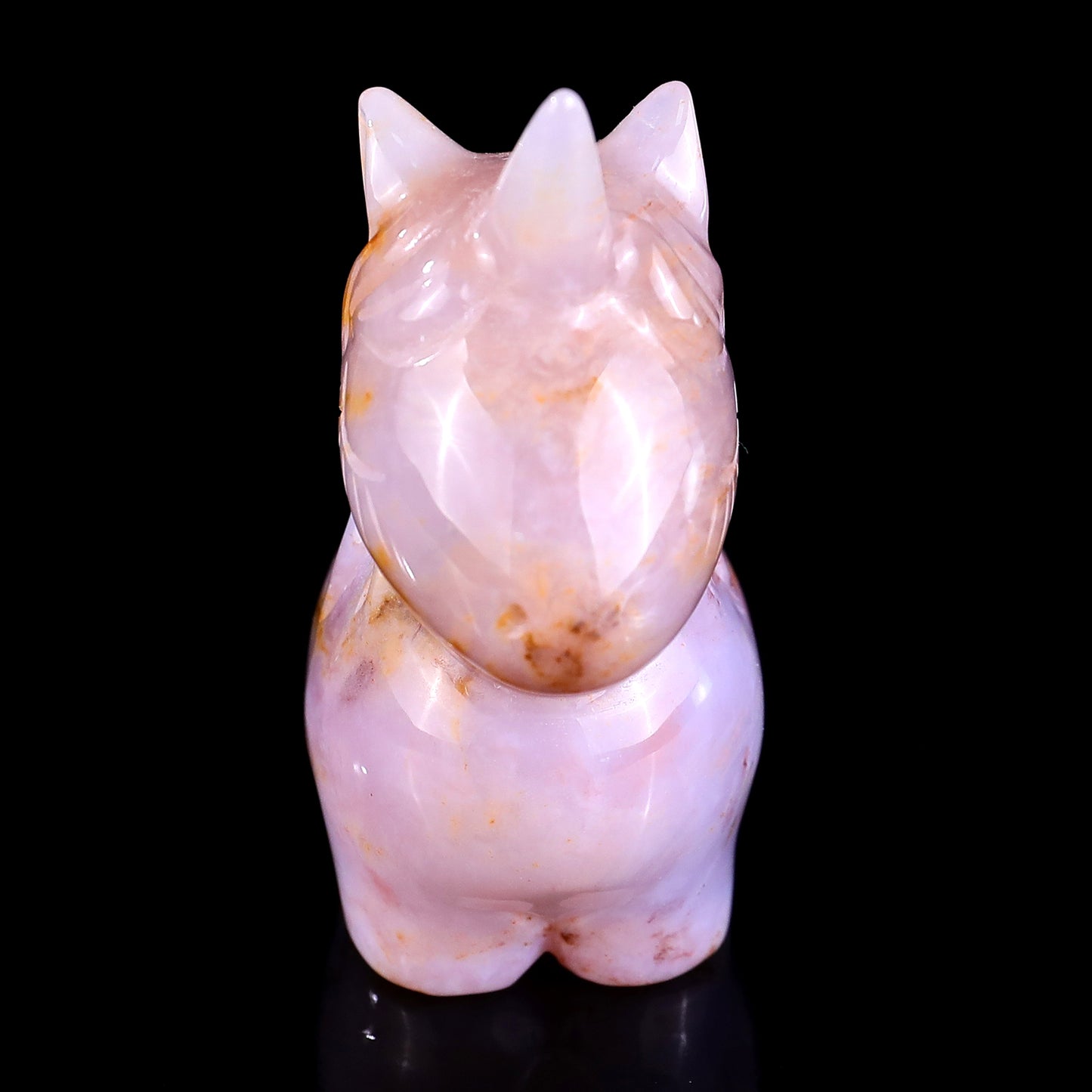 2.8" Chalcedony Hand Carved Crystal Unicorn Sculpture Crystallumi