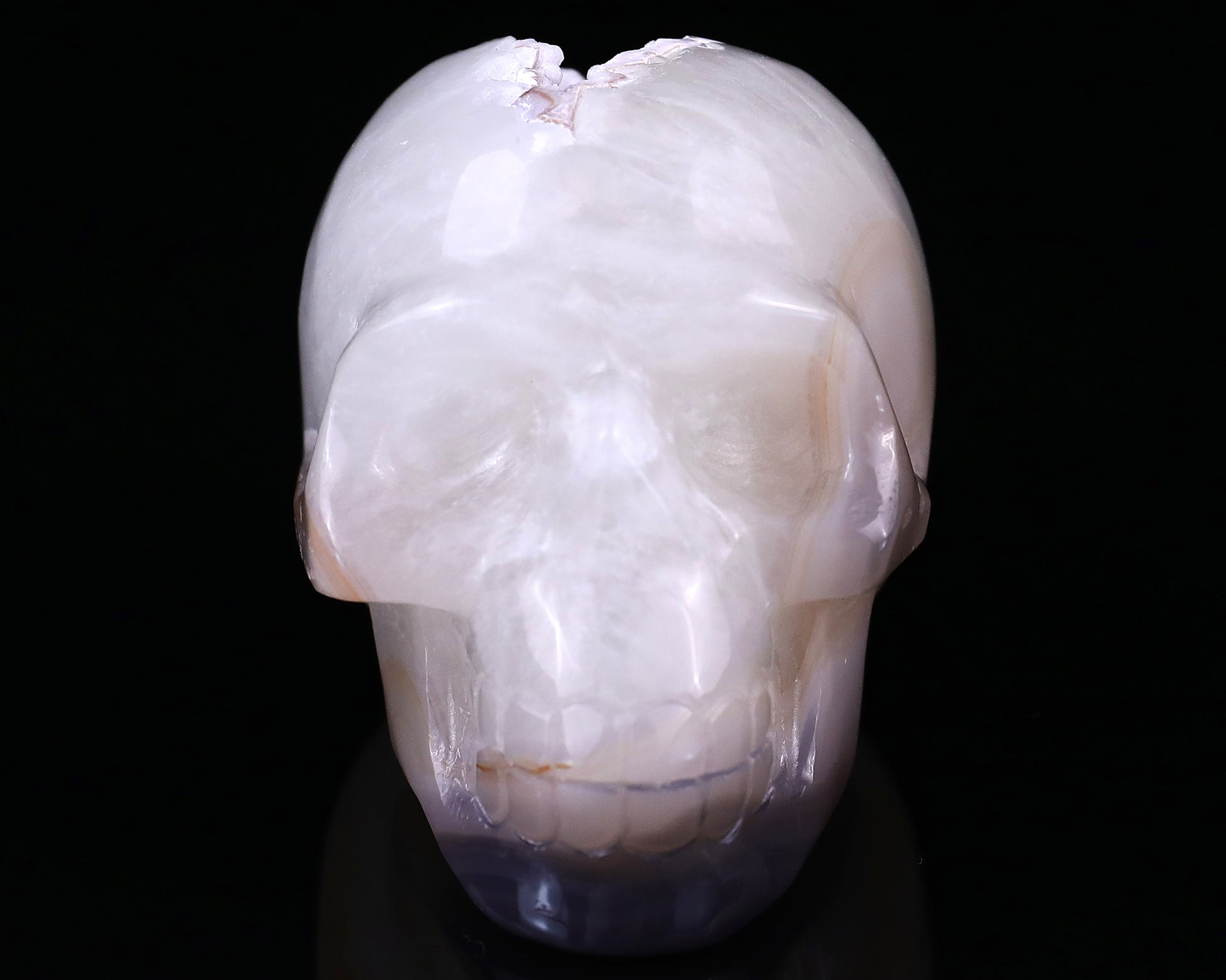 2.8" Geode Agate Hand Carved Crystal Geode Skull Sculpture Crystallumi