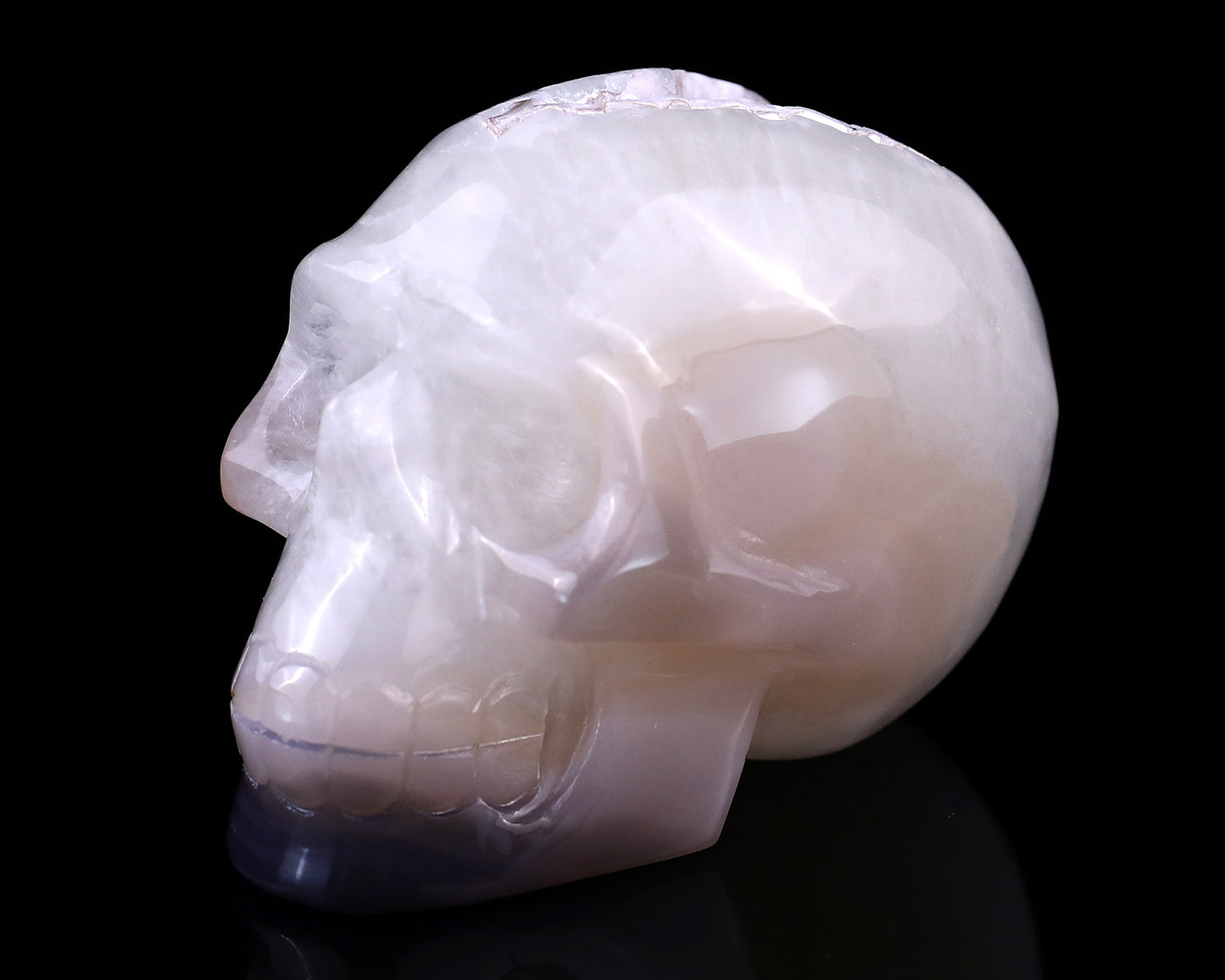 2.8" Geode Agate Hand Carved Crystal Geode Skull Sculpture Crystallumi