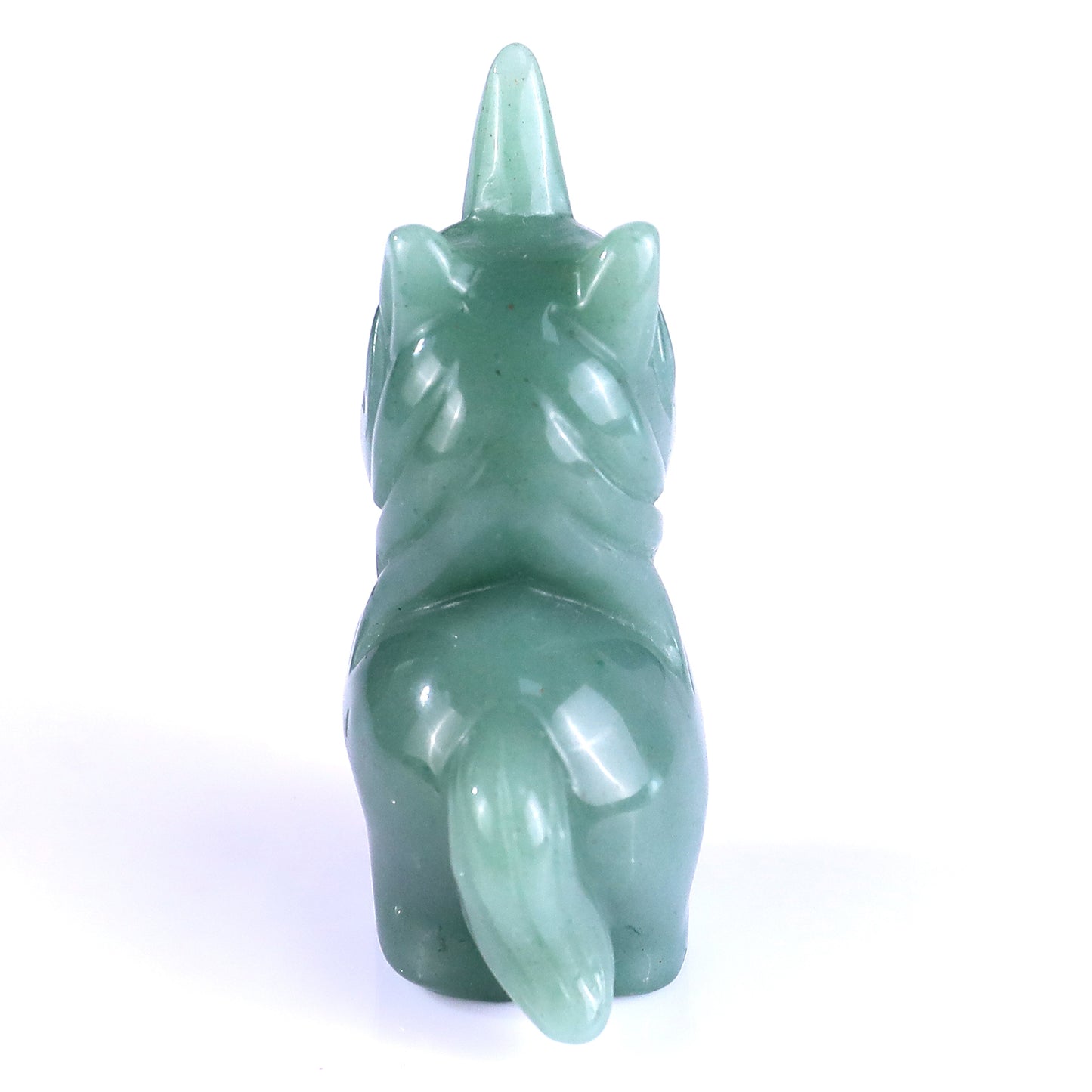 2.8" Green Aventurine Hand Carved Crystal Unicorn Sculpture Crystallumi