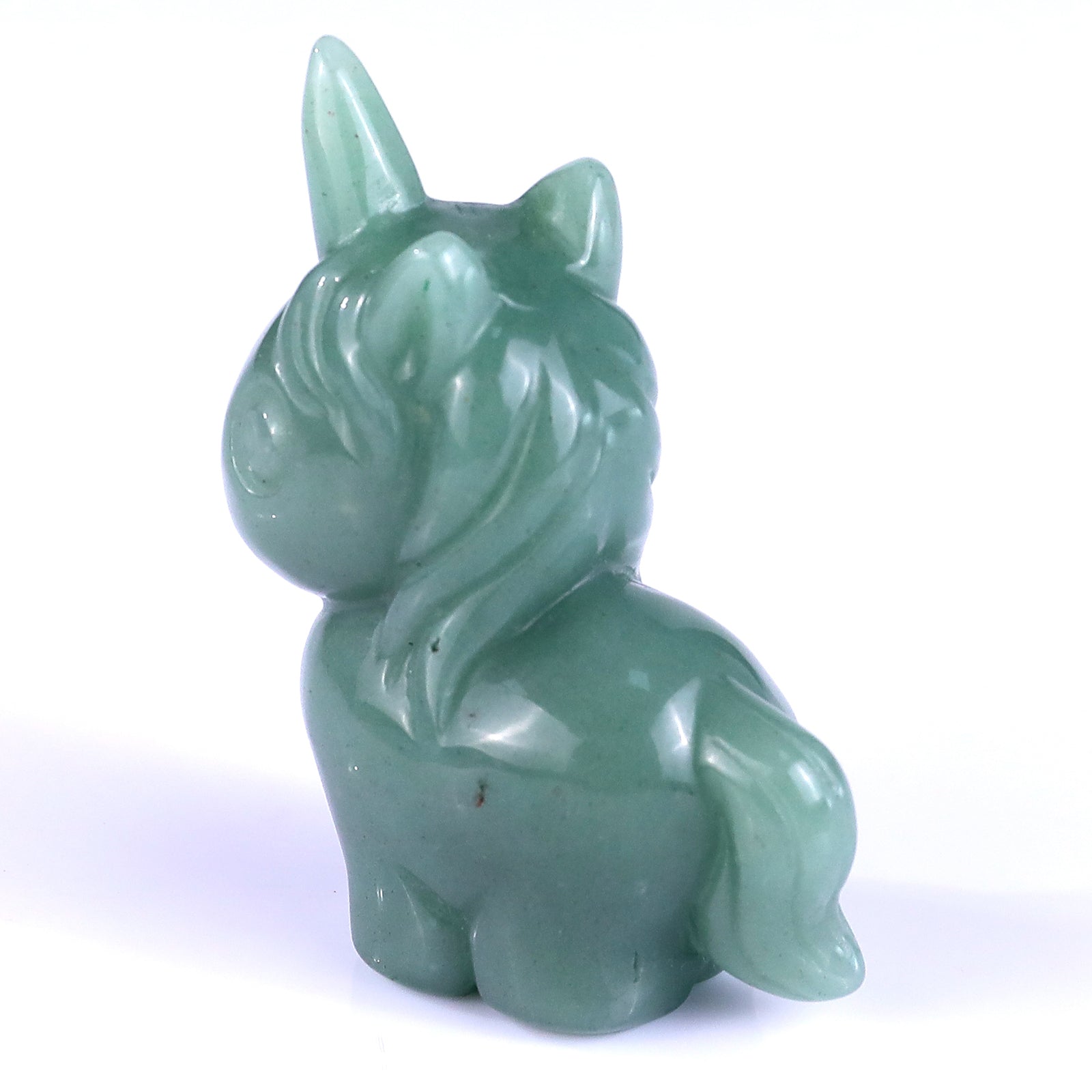 2.8" Green Aventurine Hand Carved Crystal Unicorn Sculpture Crystallumi