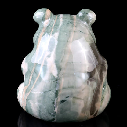 2.8" Jiulong Jade Hand Carved Crystal Panda Sculpture Crystallumi