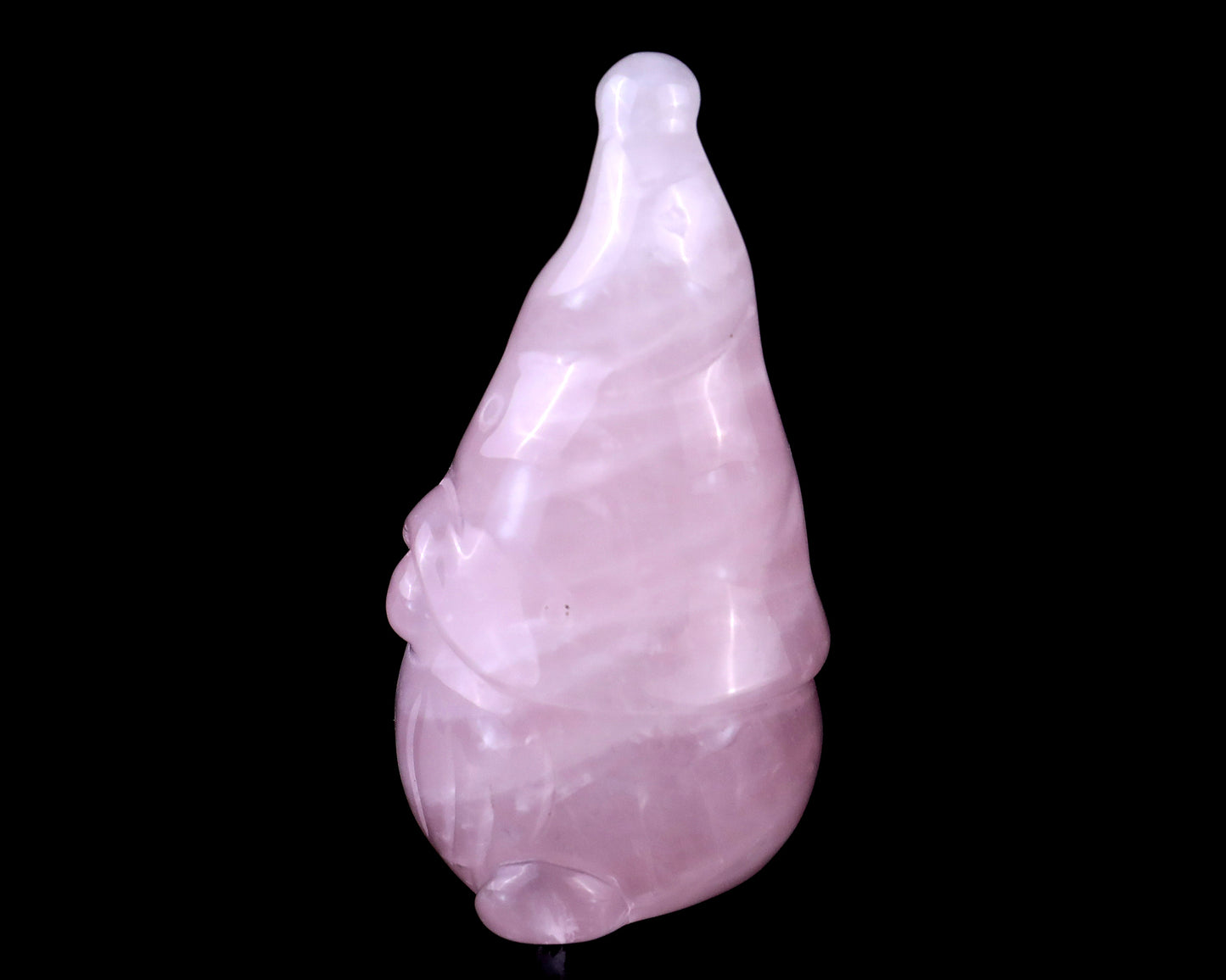 2.8” Natural Rose Quartz Hand Carved Crystal Bearded Ghost Sculpture, Halloween Gift Crystallumi