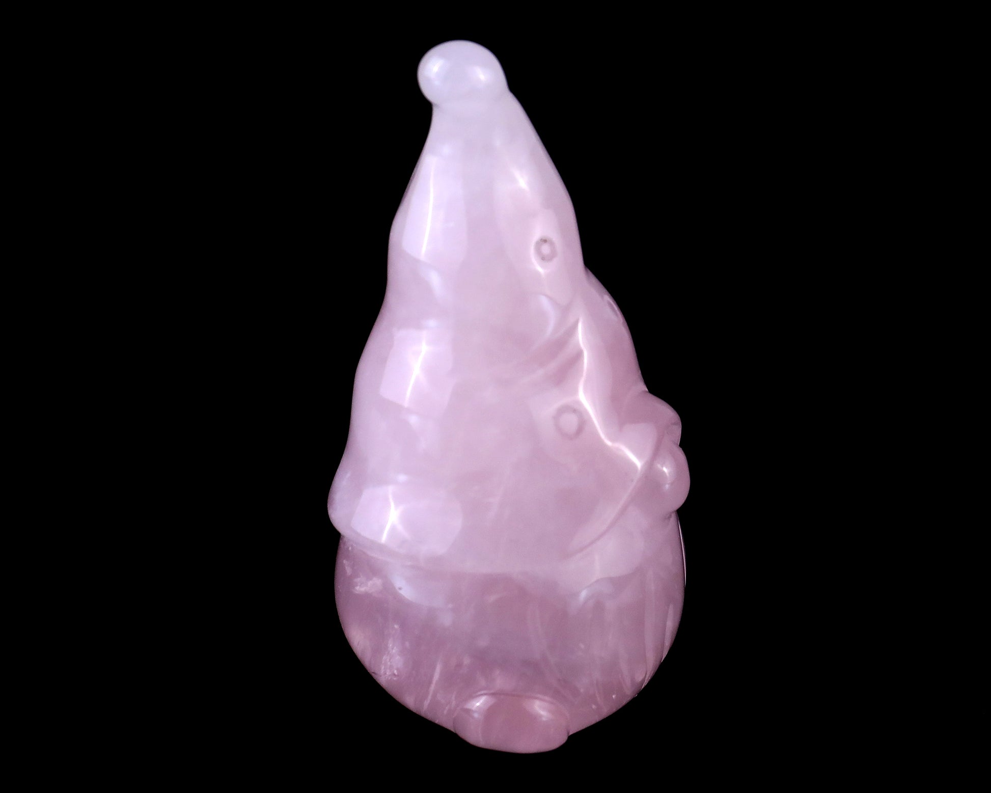 2.8” Natural Rose Quartz Hand Carved Crystal Bearded Ghost Sculpture, Halloween Gift Crystallumi