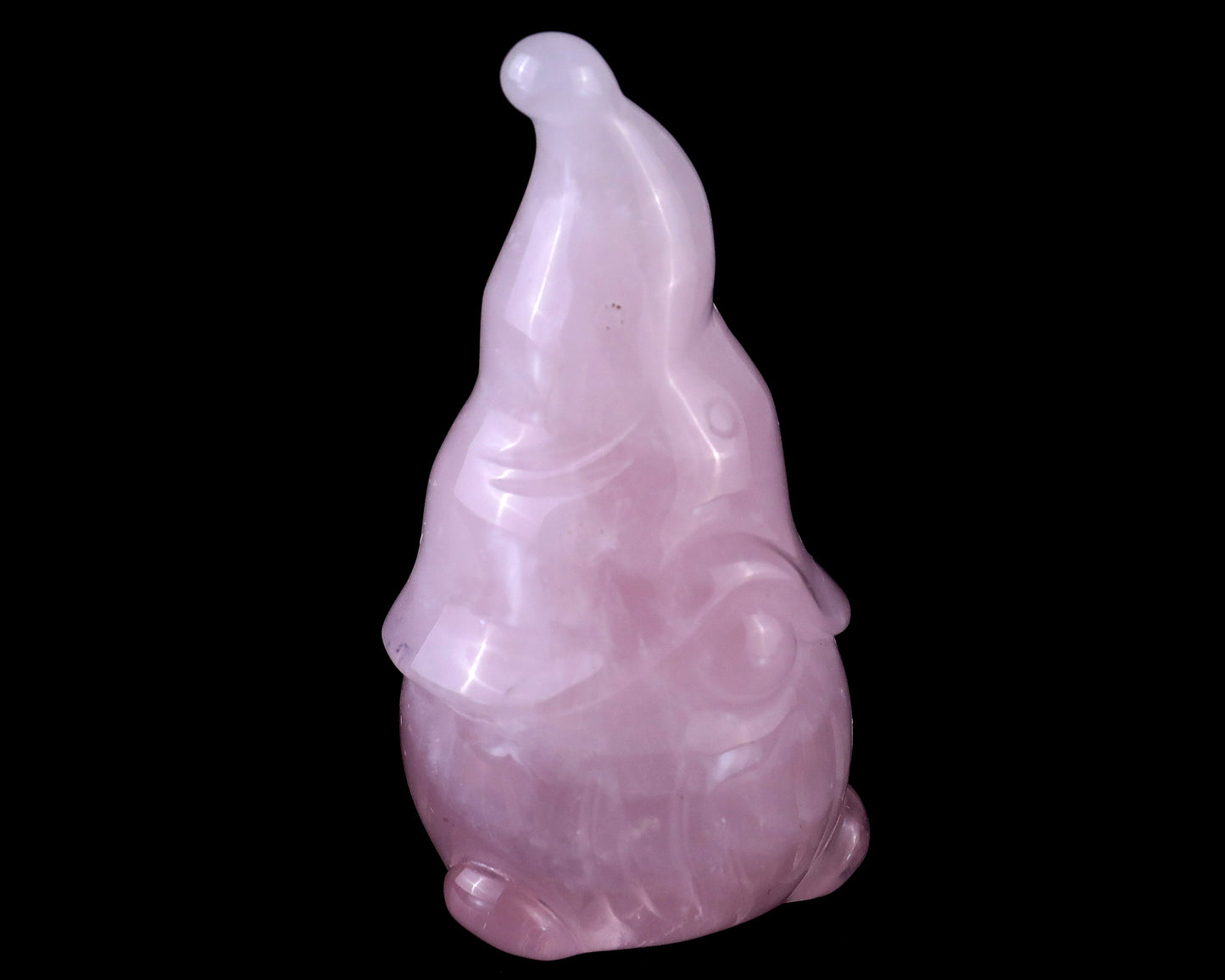 2.8” Natural Rose Quartz Hand Carved Crystal Bearded Ghost Sculpture, Halloween Gift Crystallumi