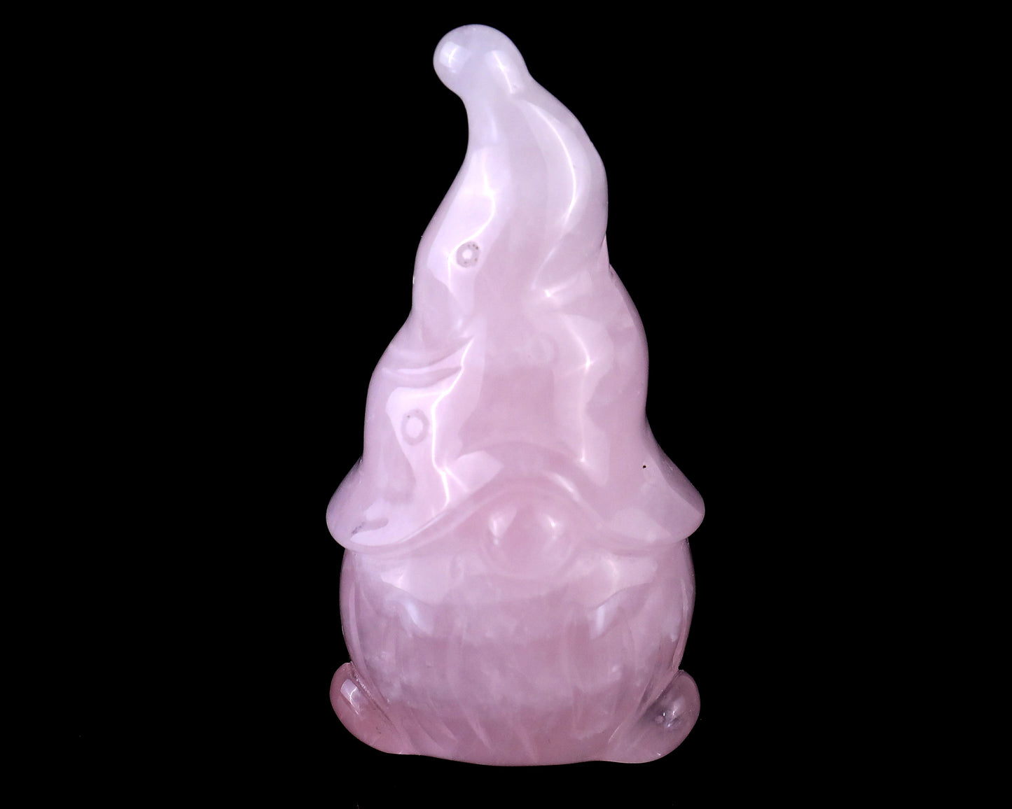 2.8” Natural Rose Quartz Hand Carved Crystal Bearded Ghost Sculpture, Halloween Gift Crystallumi