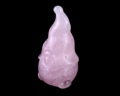 2.8” Natural Rose Quartz Hand Carved Crystal Bearded Ghost Sculpture, Halloween Gift Crystallumi