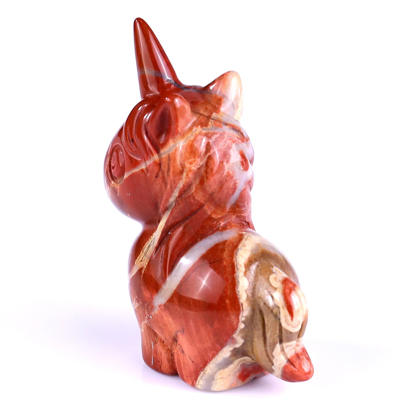 2.8" Red Jasper Hand Carved Crystal Unicorn Sculpture Crystallumi