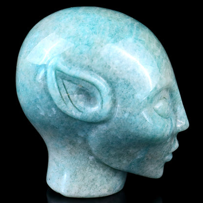 2.9" Amazonite Hand Carved Crystal Elf Alien Sculpture Crystallumi