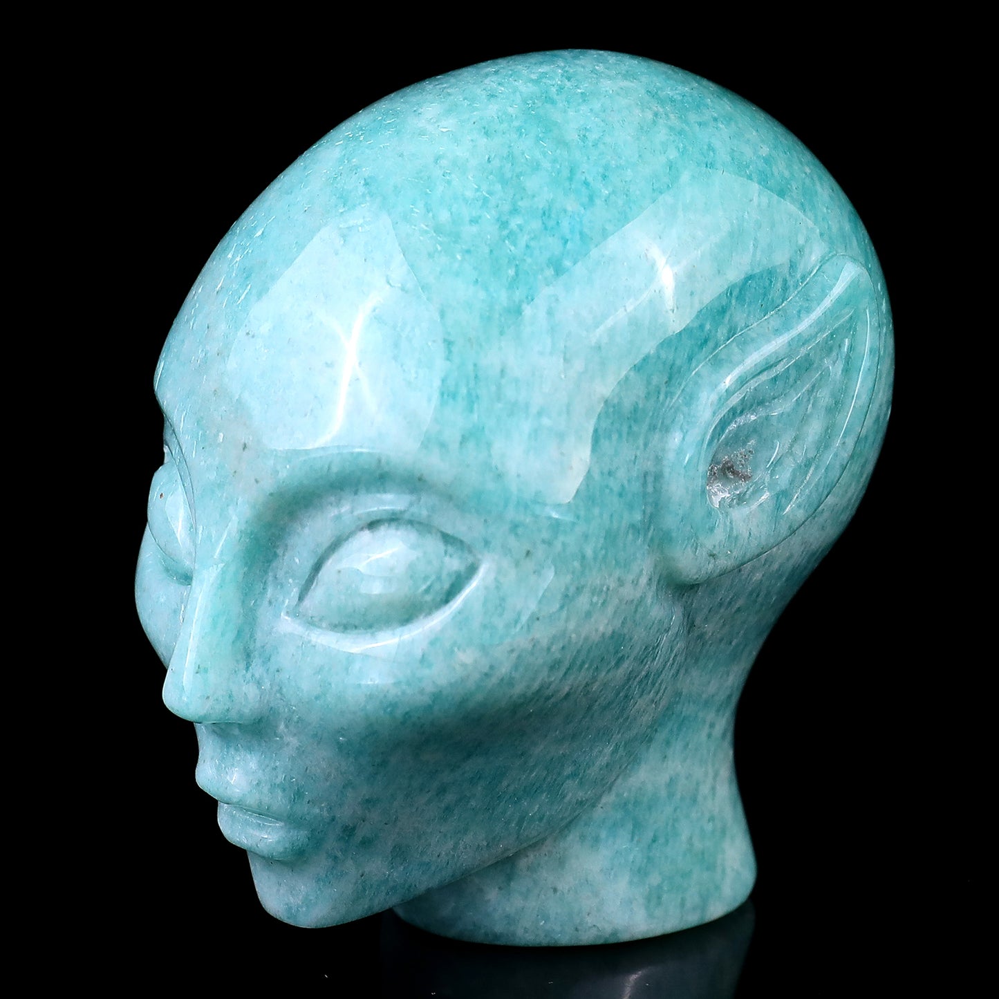 2.9" Amazonite Hand Carved Crystal Elf Alien Sculpture Crystallumi