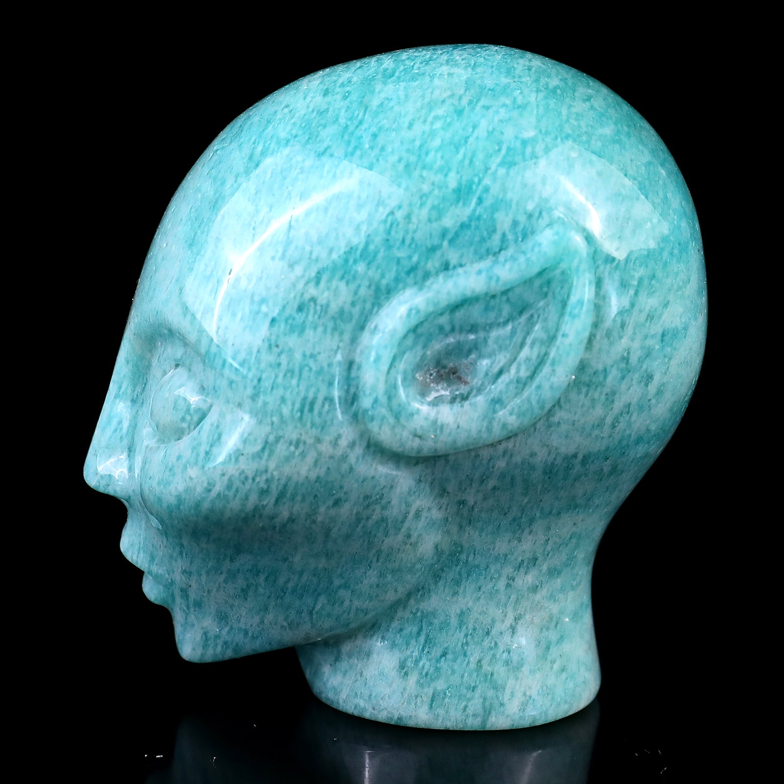 2.9" Amazonite Hand Carved Crystal Elf Alien Sculpture Crystallumi