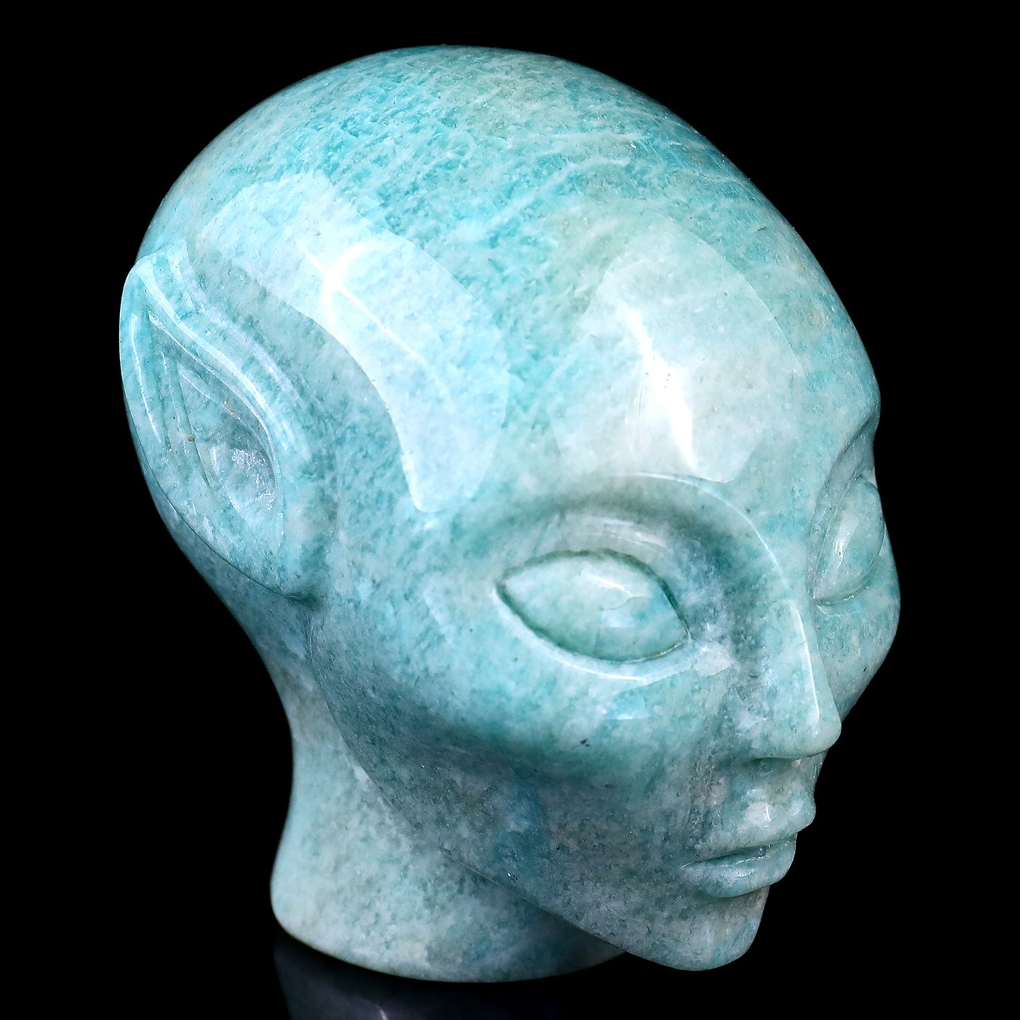 2.9" Amazonite Hand Carved Crystal Elf Alien Sculpture Crystallumi