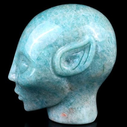 2.9" Amazonite Hand Carved Crystal Elf Alien Sculpture Crystallumi