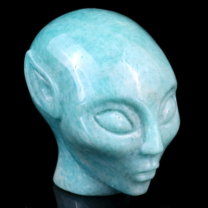 2.9" Amazonite Hand Carved Crystal Elf Alien Sculpture Crystallumi