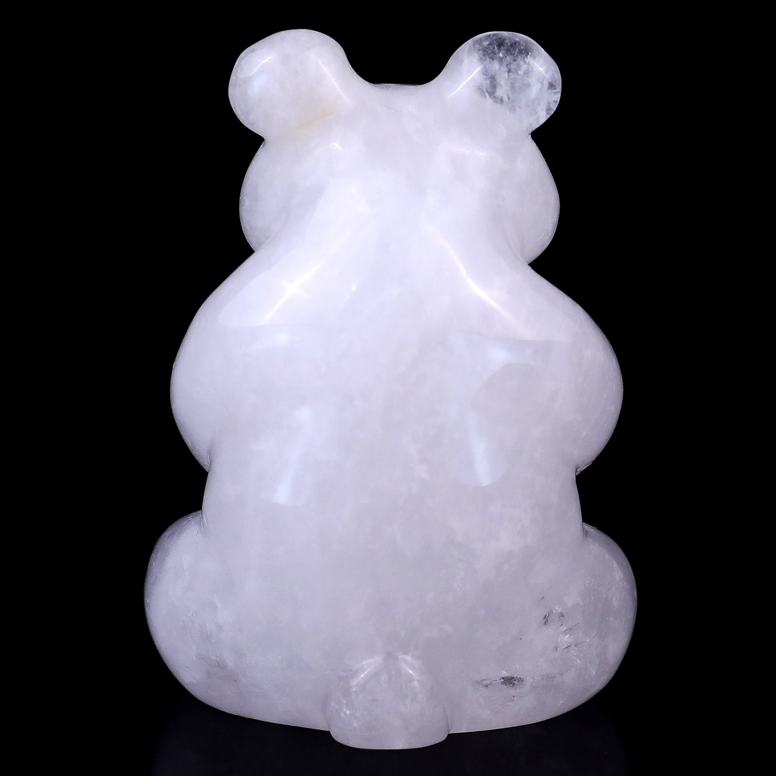 2.9" Angolan Quartz Hand Carved Crystal Panda Sculpture Crystallumi