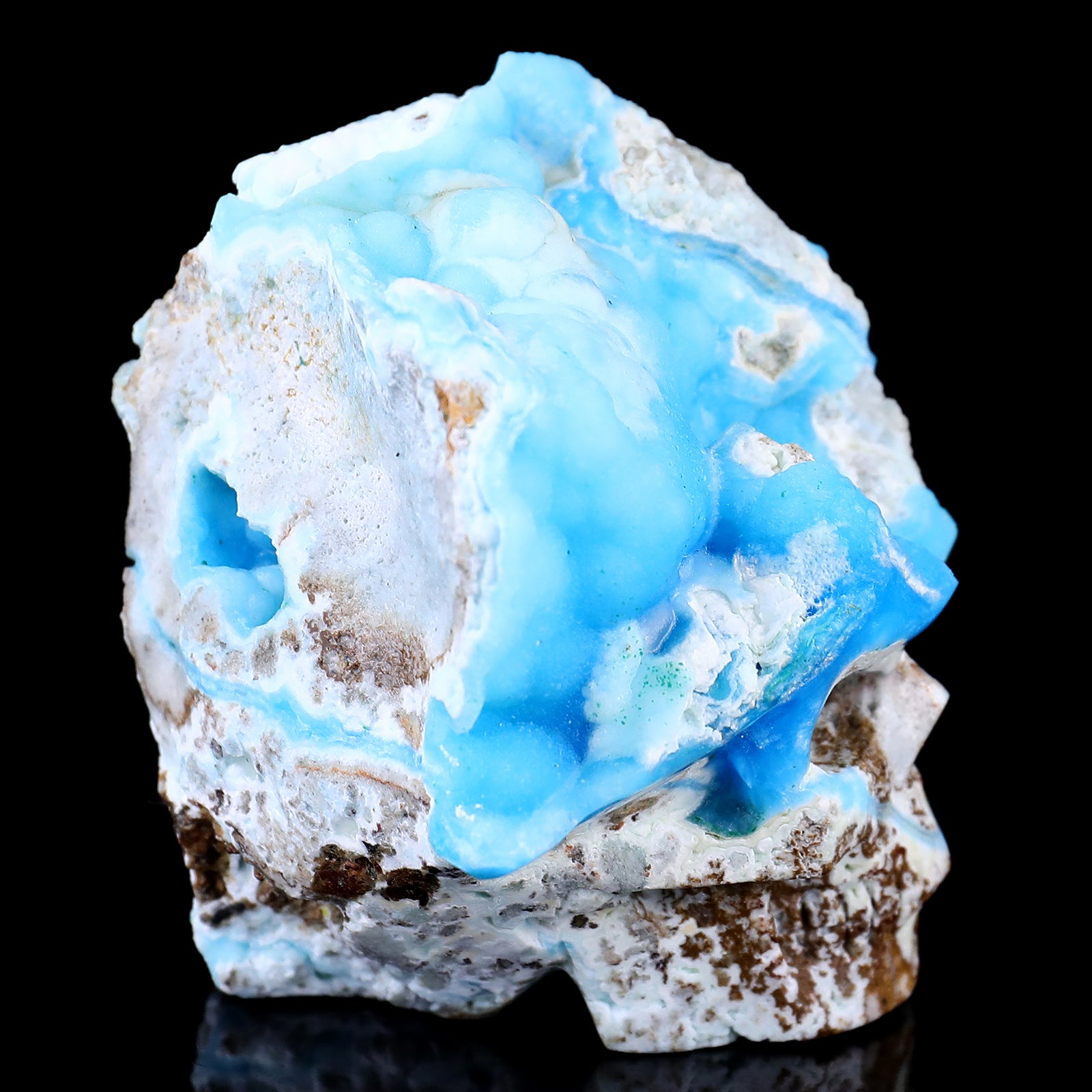 2.9" Blue Aragonite Hand Carved Mineral Specimen Skull Sculpture Crystallumi