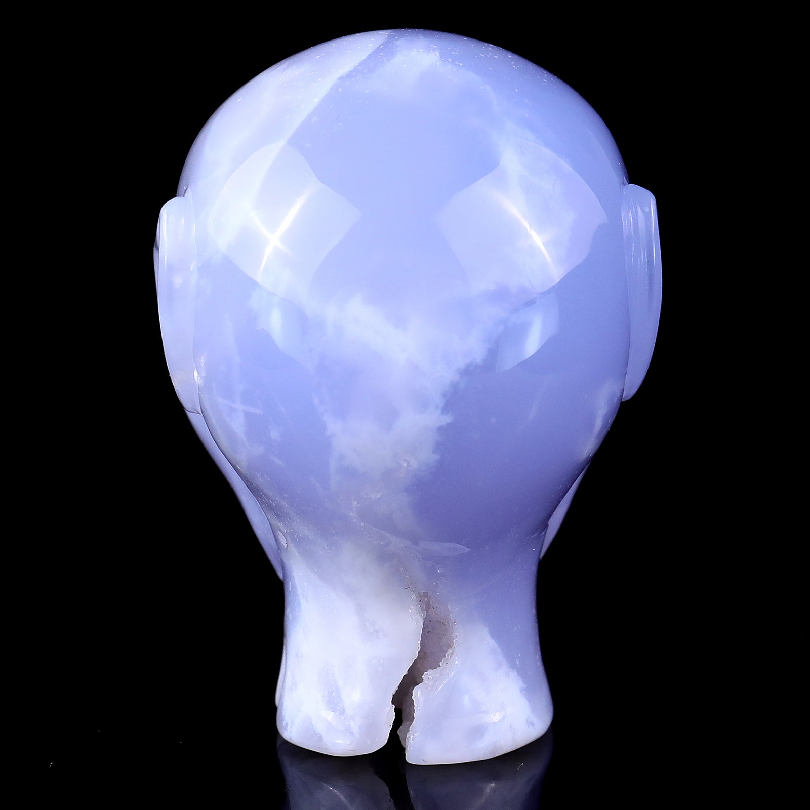 2.9" Blue Chalcedony Hand Carved Crystal Elf Alien Sculpture Crystallumi