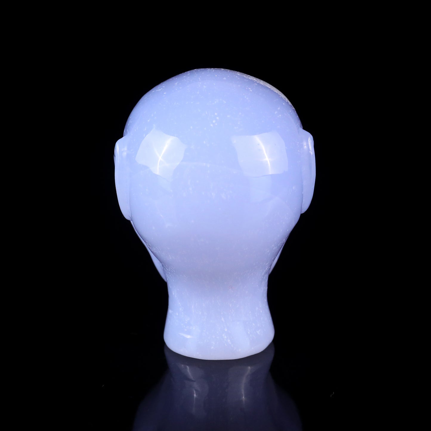 2.9" Blue Chalcedony Hand Carved Crystal Elf Alien Sculpture Crystallumi