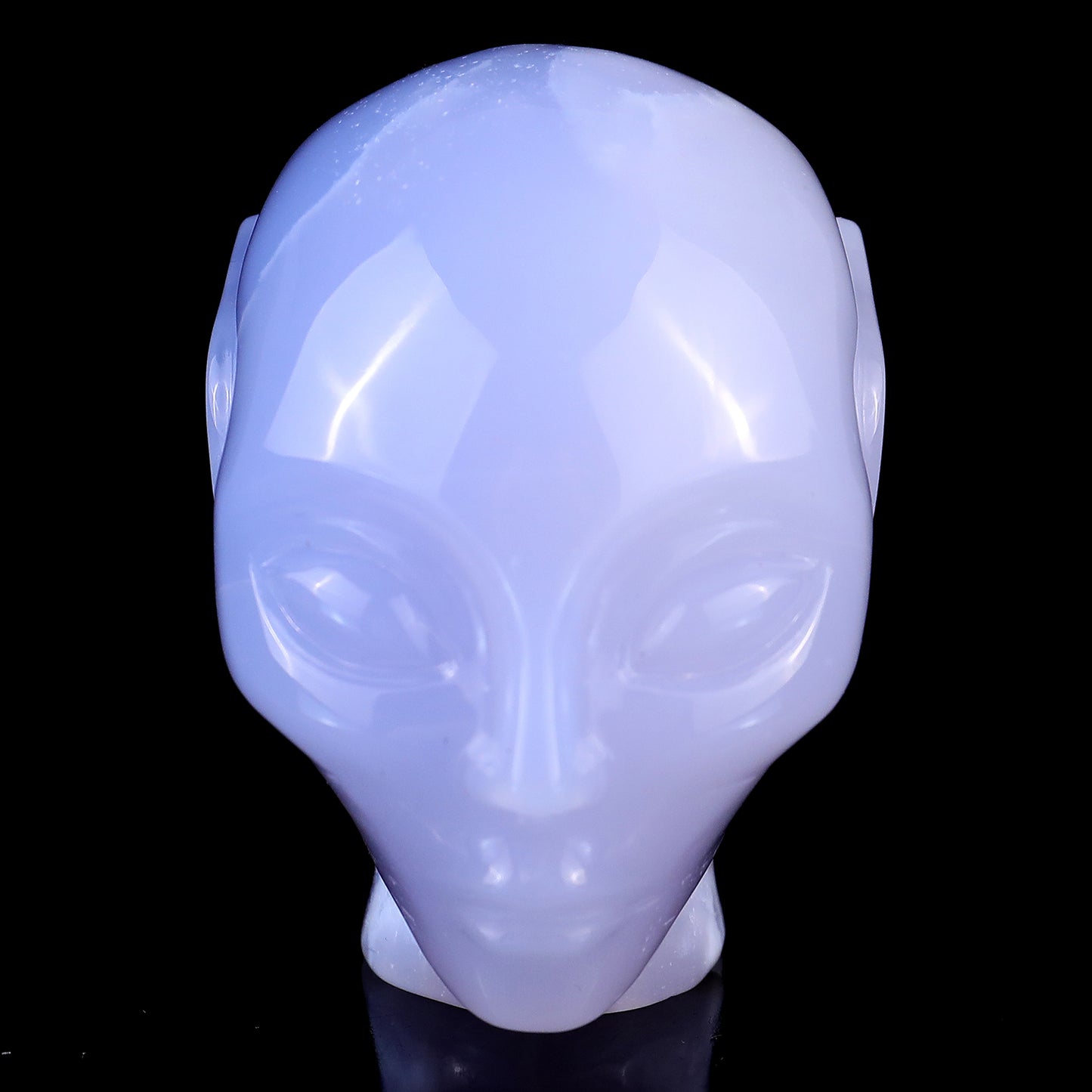 2.9" Blue Chalcedony Hand Carved Crystal Elf Alien Sculpture Crystallumi