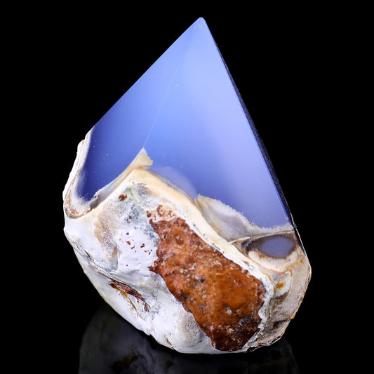 2.9" Blue Chalcedony Hand Carved Crystal Polished Point Crystallumi