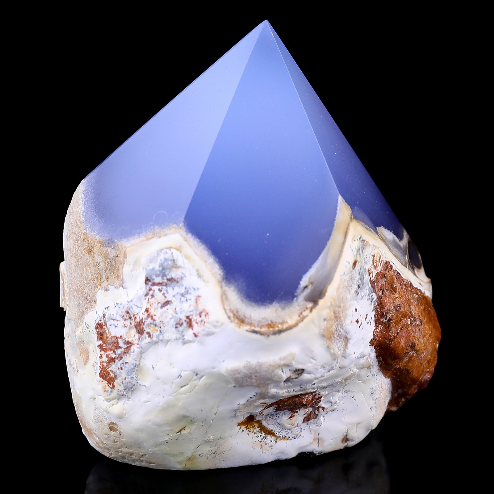 2.9" Blue Chalcedony Hand Carved Crystal Polished Point Crystallumi