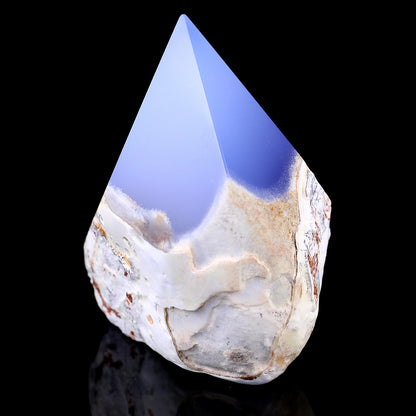 2.9" Blue Chalcedony Hand Carved Crystal Polished Point Crystallumi