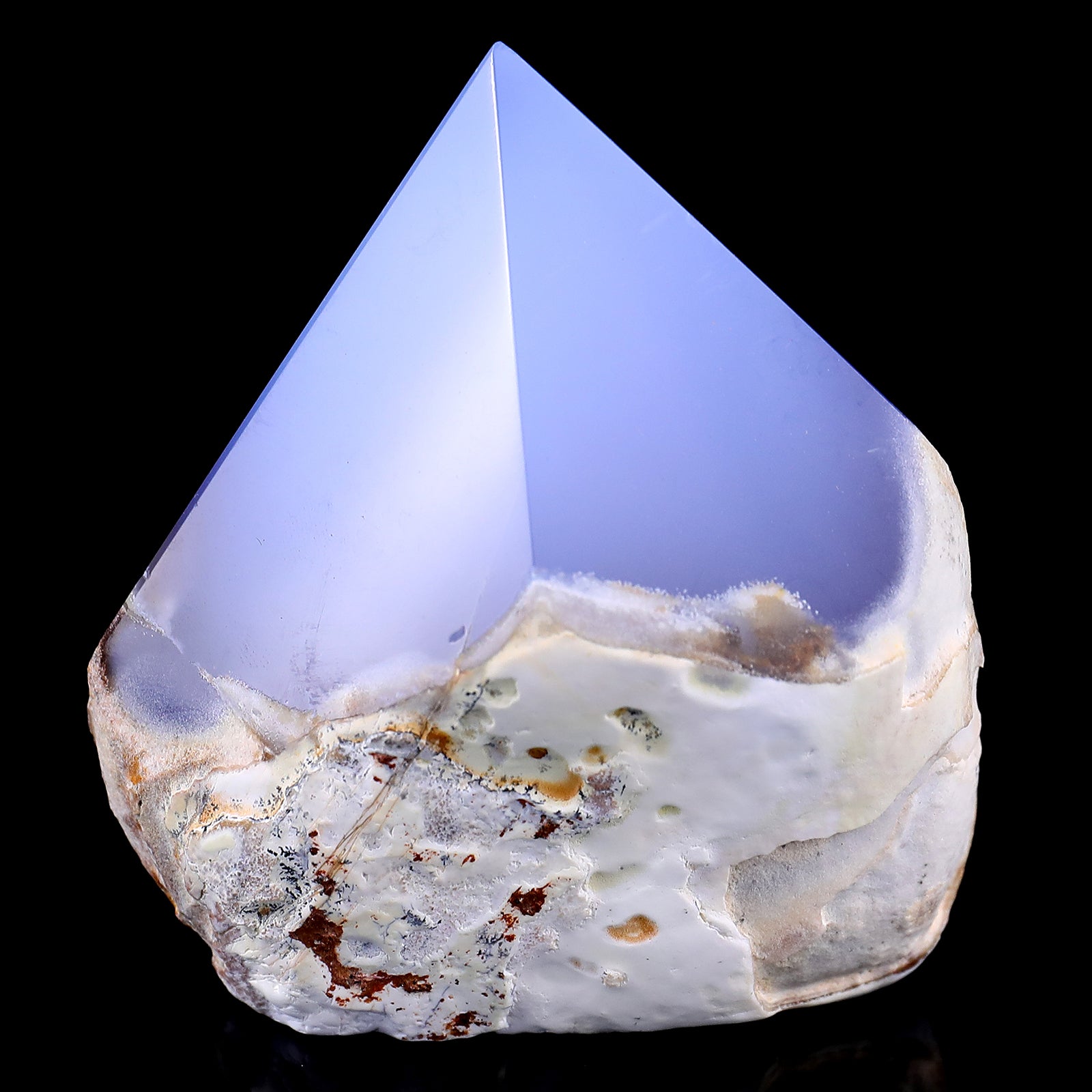 2.9" Blue Chalcedony Hand Carved Crystal Polished Point Crystallumi