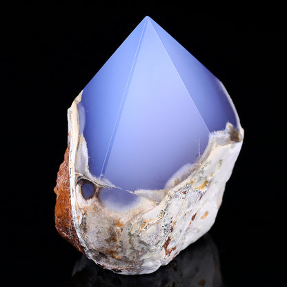 2.9" Blue Chalcedony Hand Carved Crystal Polished Point Crystallumi