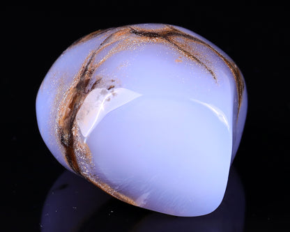 2.9" Blue Chalcedony Hand Carved Crystal Polished Stone Crystallumi