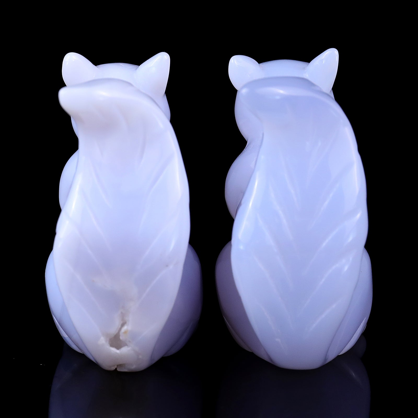 2.9" Blue Chalcedony Hand Carved Crystal Squirrel Sculpture Crystallumi