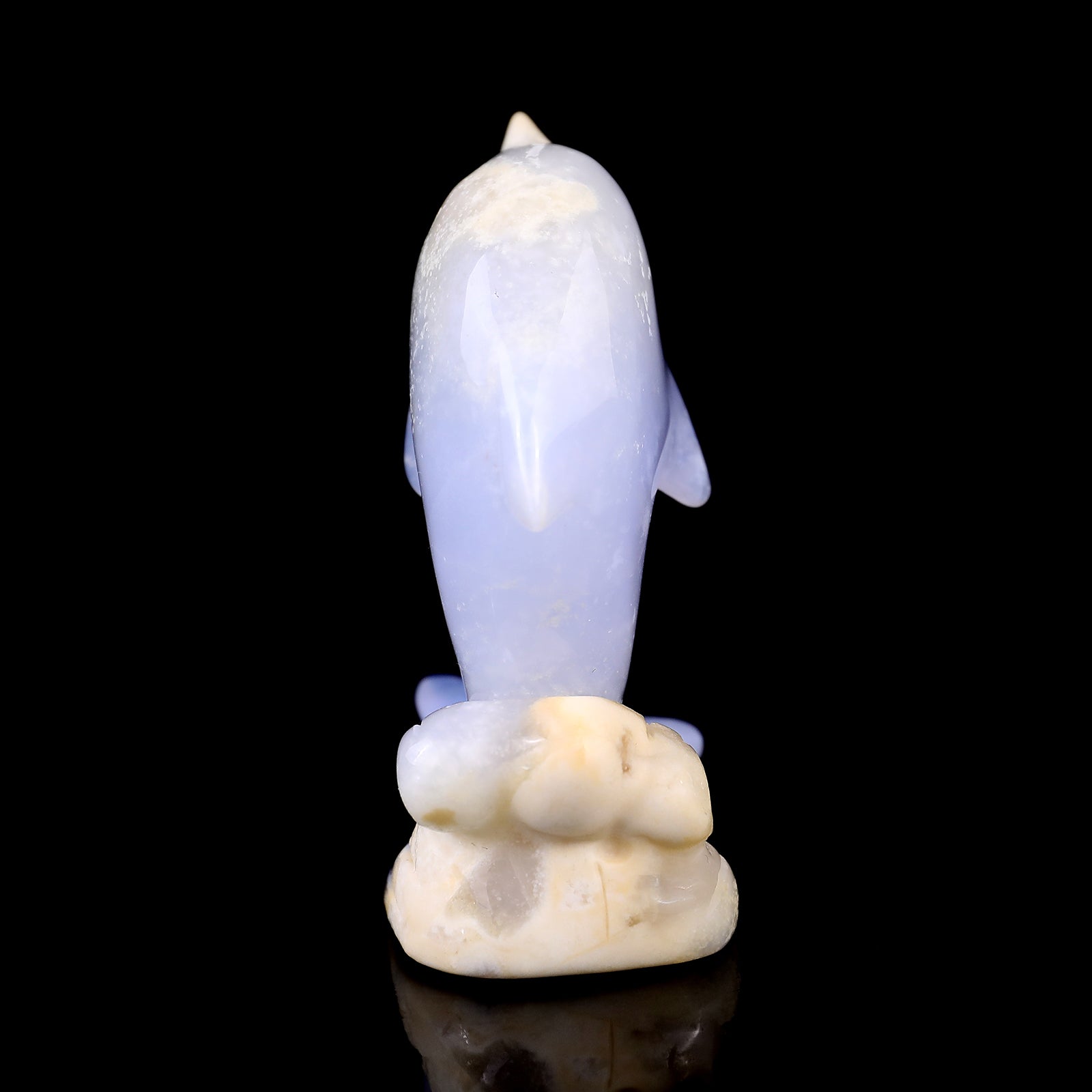 2.9" Blue Chalcedony Hand Carved Crystal Unicorn Sculpture Crystallumi