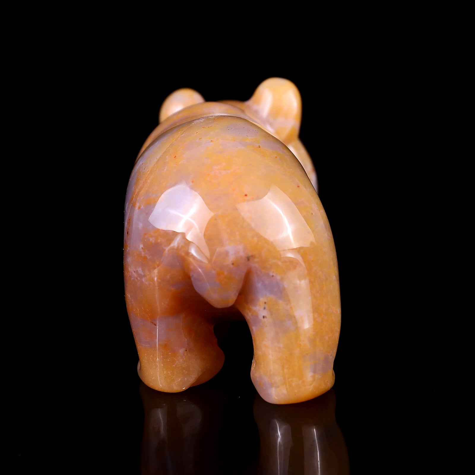 2.9" Chalcedony Hand Carved Crystal Panda Sculpture Crystallumi