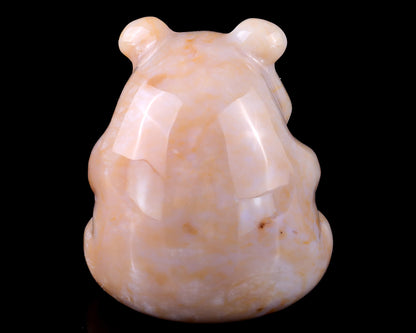 2.9" Chalcedony Hand Carved Crystal Panda Sculpture Crystallumi